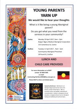 Flyer re Young Parent Facs Yarn up 2017